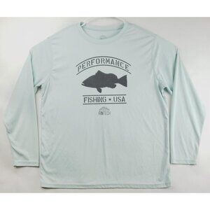 Fintech Performance Fishing Shirt Mens Large Green Long Sleeve Pullover
